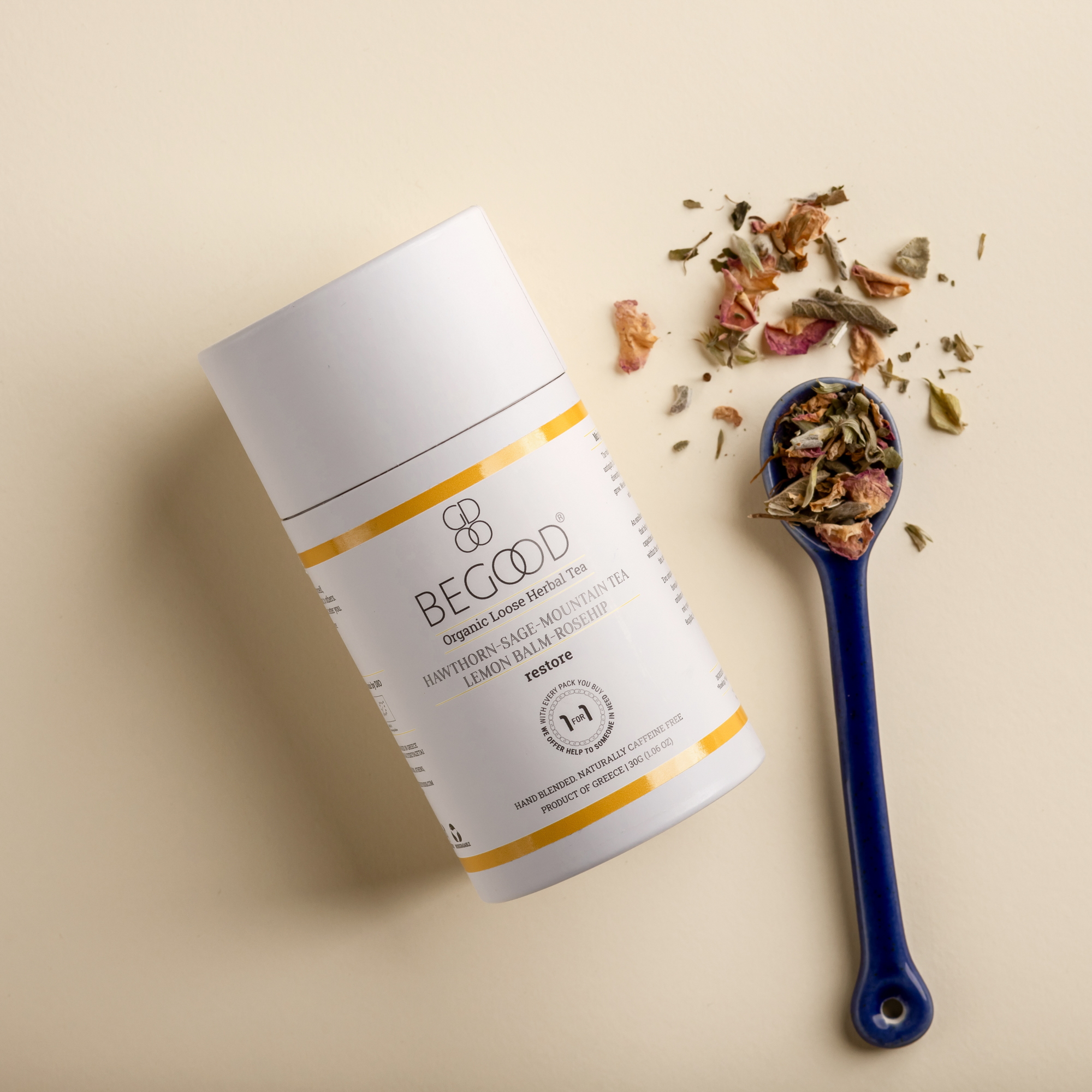 Organic Loose Herbal Tea Blend - Restore: Lemon Balm- Hawthorn